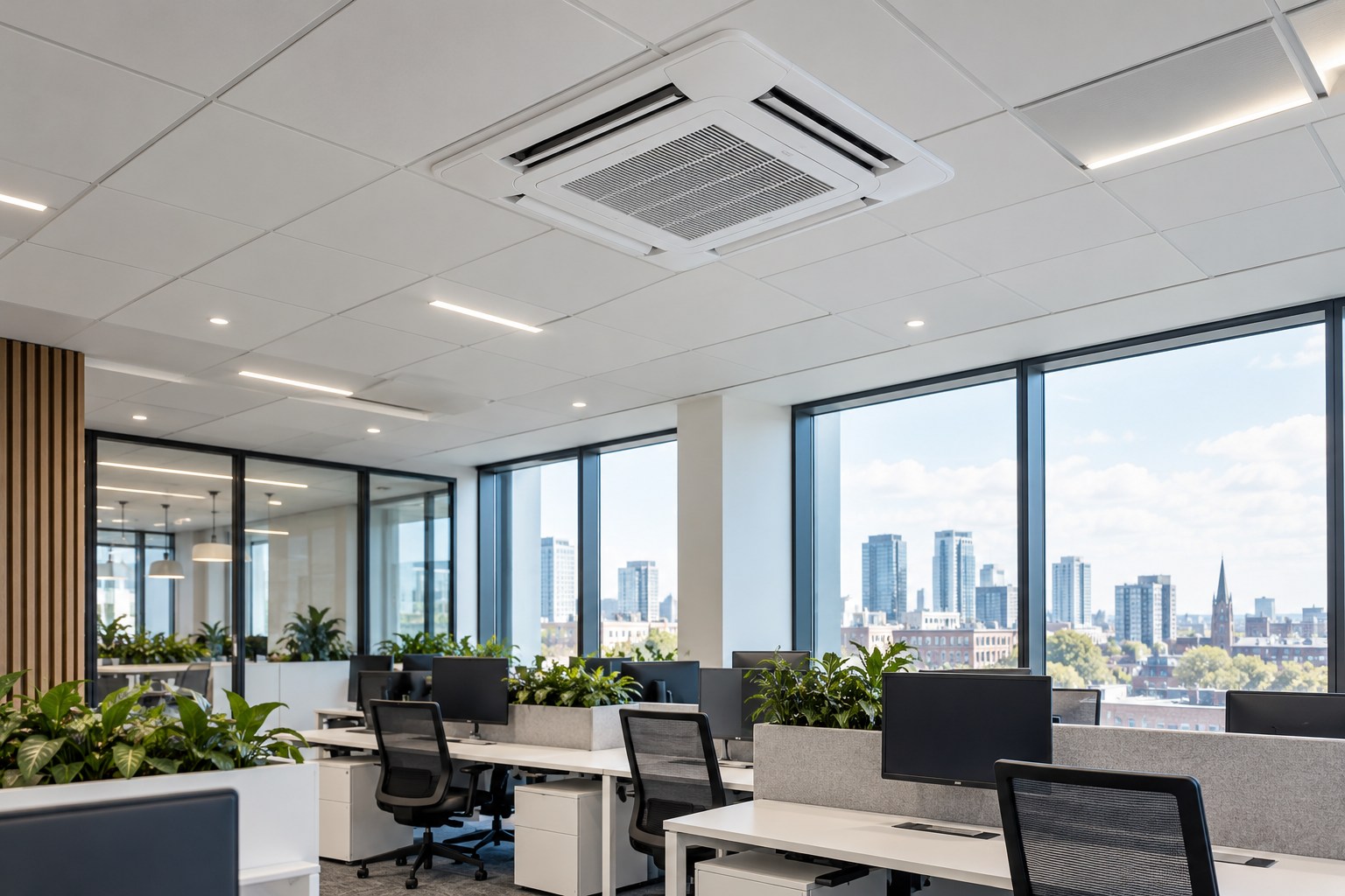 Four-way ceiling cassette air conditioning